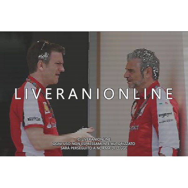 (L to R): James Allison (GBR) Ferrari Chassis Technical Director with Maurizio Arrivabene (ITA) Ferrari Team Principal. 19.04.2015. Formula 1 World Championship, Rd 4, Bahrain Grand Prix, Sakhir, Bahrain, Race Day. AG ALDO LIVERANI SAS ONLY ITALY