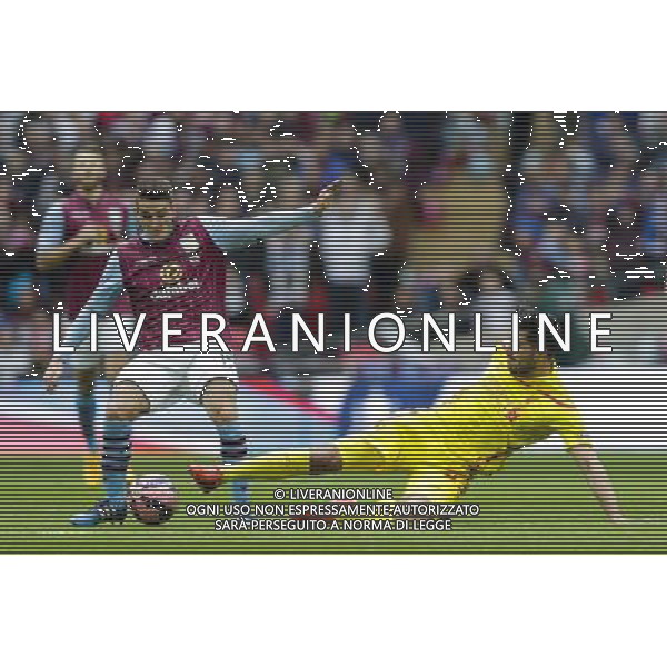 Aston Villa\'s Ashley Westwood is tackled by Liverpool\'s Emre Can Photographer Craig Mercer/CameraSport Football - The FA Cup Semi-Final - Aston Villa v Liverpool - Sunday 19th April 2015 - Wembley - London © CameraSport - 43 Linden Ave. Countesthorpe. Leicester. England. LE8 5PG - Tel: +44 (0) 116 277 4147 - admin@camerasport.com - www.camerasport.com AG ALDO LIVERANI SAS ONLY ITALY