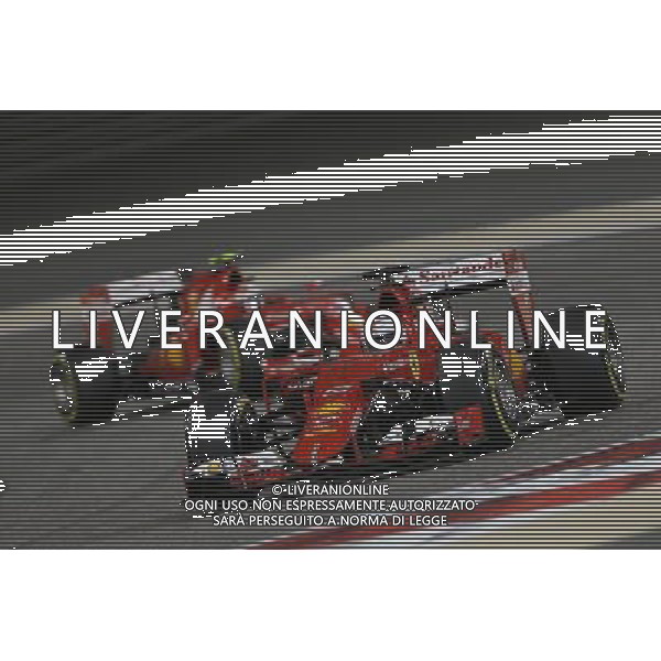 Sebastian Vettel (GER) Ferrari SF15-T leads team mate Kimi Raikkonen (FIN) Ferrari SF15-T. 19.04.2015. Formula 1 World Championship, Rd 4, Bahrain Grand Prix, Sakhir, Bahrain, Race Day. /Agenzia Aldo Liverani Sas - ITALY ONLY - EDITORIAL USE ONLY