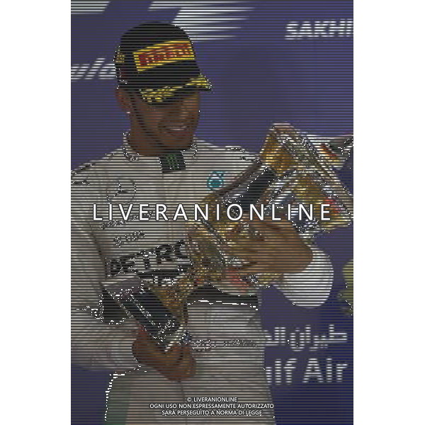 1st place Lewis Hamilton (GBR) Mercedes AMG F1. 19.04.2015. Formula 1 World Championship, Rd 4, Bahrain Grand Prix, Sakhir, Bahrain, Race Day. /Agenzia Aldo Liverani sas - ITALY ONLY - EDITORIAL USE ONLY - GARA