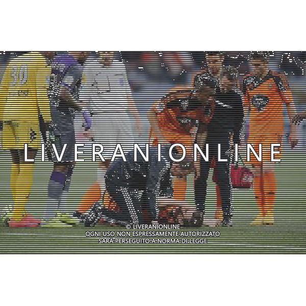 BLESSURE Benjamin JEANNOT - 18.04.2015 - Lorient / Toulouse - 33eme journee de Ligue 1 Photo : Vincent Michel / Icon Sport /Agenzia Aldo Liverani sas - ITALY ONLY - EDITORIAL USE ONLY