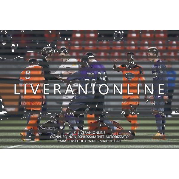 Dominique ARRIBAGE / Alexandre CASTRO - 18.04.2015 - Lorient / Toulouse - 33eme journee de Ligue 1 Photo : Vincent Michel / Icon Sport /Agenzia Aldo Liverani sas - ITALY ONLY - EDITORIAL USE ONLY
