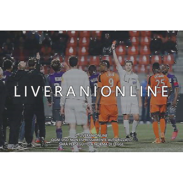 Alexandre CASTRO / EXPULSION Jacques Francois MOUBANDJE - 18.04.2015 - Lorient / Toulouse - 33eme journee de Ligue 1 Photo : Vincent Michel / Icon Sport /Agenzia Aldo Liverani sas - ITALY ONLY - EDITORIAL USE ONLY
