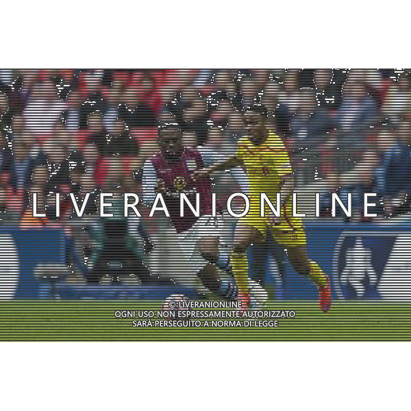 Liverpool\'s Raheem Sterling in action during todays match Photographer Craig Mercer/CameraSport Football - The FA Cup Semi-Final - Aston Villa v Liverpool - Sunday 19th April 2015 - Wembley - London © CameraSport - 43 Linden Ave. Countesthorpe. Leicester. England. LE8 5PG - Tel: +44 (0) 116 277 4147 - admin@camerasport.com - www.camerasport.com /Agenzia Aldo Liverani Sas - ITALY ONLY - EDITORIAL USE ONLY