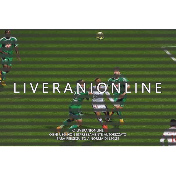 Franck TABANOU / Clinton NJIE / Loic PERRIN - 19.04.2015 - Lyon / Saint Etienne - 33eme journee de Ligue 1 Photo : Jean Paul Thomas / Icon Sport AG ALDO LIVERANI SAS ONLY ITALY