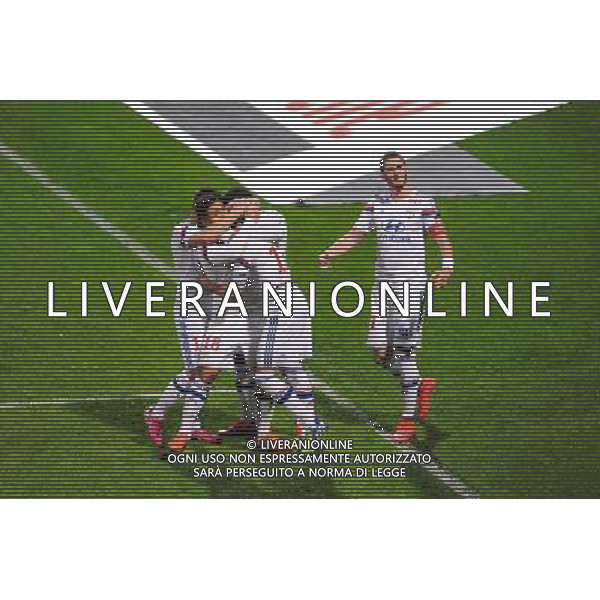 Joie Lyon - Maxime GONALONS - 19.04.2015 - Lyon / Saint Etienne - 33eme journee de Ligue 1 Photo : Jean Paul Thomas / Icon Sport AG ALDO LIVERANI SAS ONLY ITALY