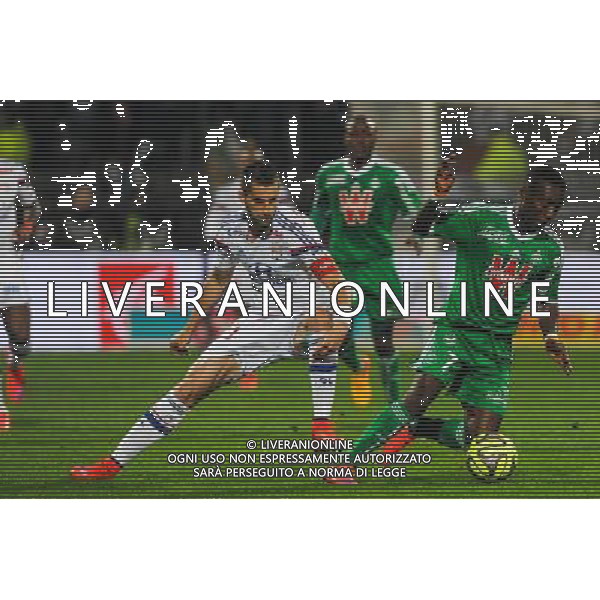 Maxime GONALONS / Max Alain GRADEL - 19.04.2015 - Lyon / Saint Etienne - 33eme journee de Ligue 1 Photo : Jean Paul Thomas / Icon Sport AG ALDO LIVERANI SAS ONLY ITALY