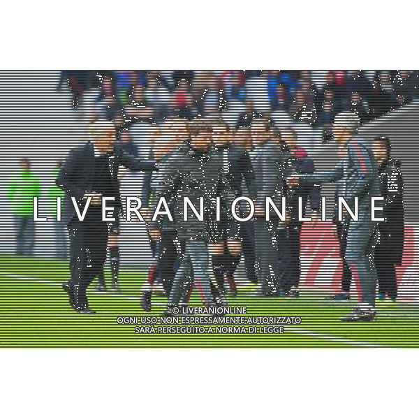 Altercation / Wahbi KHAZRI / Rene GIRARD / Nicolas GIROUD / staff technique de Lille - 19.04.2015 - Lille / Bordeaux - 33eme journee de Ligue 1 Photo : Dave Winter / Icon Sport AG ALDO LIVERANI SAS ONLY ITALY