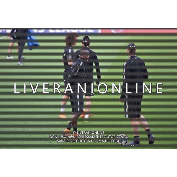 Blaise MATUIDI / Zlatan IBRAHIMOVIC - 20.04.2015 - Entrainement du Paris Saint Germain - Champions League Photo : Dave Winter / Icon Sport AG ALDO LIVERANI SAS ONLY ITALY