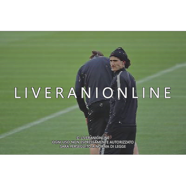 Edinson CAVANI / Zlatan IBRAHIMOVIC - 20.04.2015 - Entrainement du Paris Saint Germain - Champions League Photo : Dave Winter / Icon Sport AG ALDO LIVERANI SAS ONLY ITALY