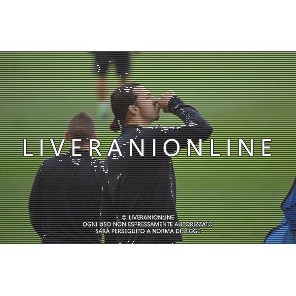 Zlatan IBRAHIMOVIC / Marco VERRATTI - 20.04.2015 - Entrainement du Paris Saint Germain - Champions League Photo : Dave Winter / Icon Sport AG ALDO LIVERANI SAS ONLY ITALY