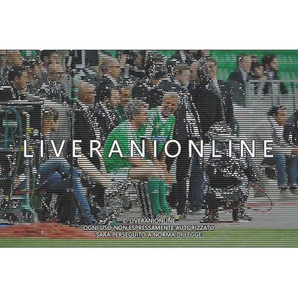 Dominique ROCHETEAU / Laurent PAGANELLI - 20.04.2015 - Match contre la Pauvrete - Saint Etienne Photo : Jean Paul Thomas / Icon Sport *** Local Caption *** AG ALDO LIVERANI SAS ONLY ITALY *** Local Caption *** AG ALDO LIVERANI SAS ONLY ITALY