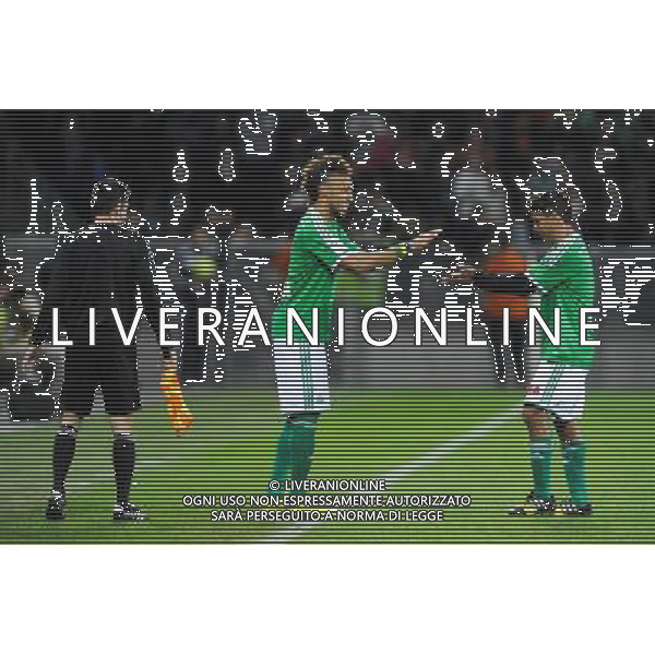 Pierre Emerick AUBAMEYANG / ALEX - 20.04.2015 - Match contre la Pauvrete - Saint Etienne Photo : Jean Paul Thomas / Icon Sport *** Local Caption *** AG ALDO LIVERANI SAS ONLY ITALY *** Local Caption *** AG ALDO LIVERANI SAS ONLY ITALY