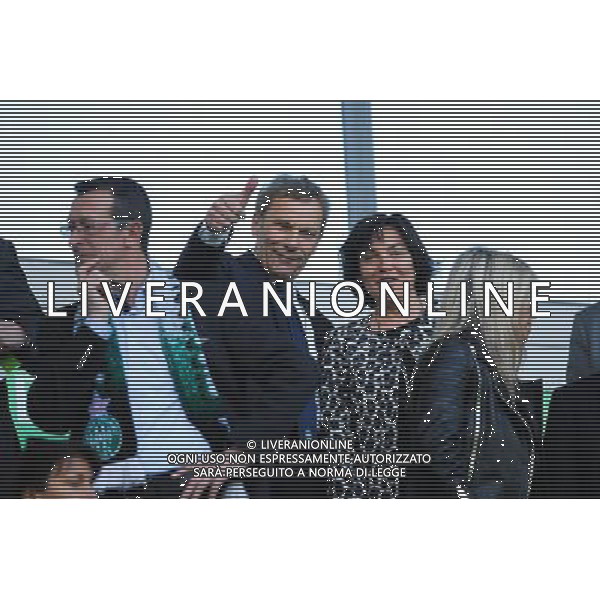 Roland ROMEYER / Annick GIRARDIN - 20.04.2015 - Match contre la Pauvrete - Saint Etienne Photo : Jean Paul Thomas / Icon Sport *** Local Caption *** AG ALDO LIVERANI SAS ONLY ITALY *** Local Caption *** AG ALDO LIVERANI SAS ONLY ITALY