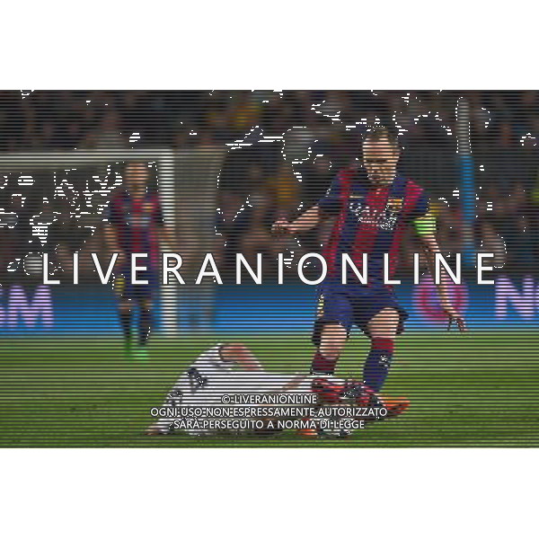Andres INIESTA / Marco VERRATTI - 21.04.2015 - Barcelone / Paris Saint Germain - 1/4Finale Retour Champions League Photo : Dave Winter / Icon Sport AG ALDO LIVERANI SAS ONLY ITALY