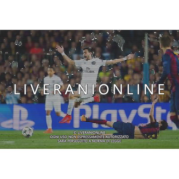 Javier Pastore / Sergio Busquets - 21.04.2015 - Barcelone / Paris Saint Germain - 1/4Finale Retour Champions League Photo : Stiller / Bildbyran / Icon Sport AG ALDO LIVERANI SAS ONLY ITALY