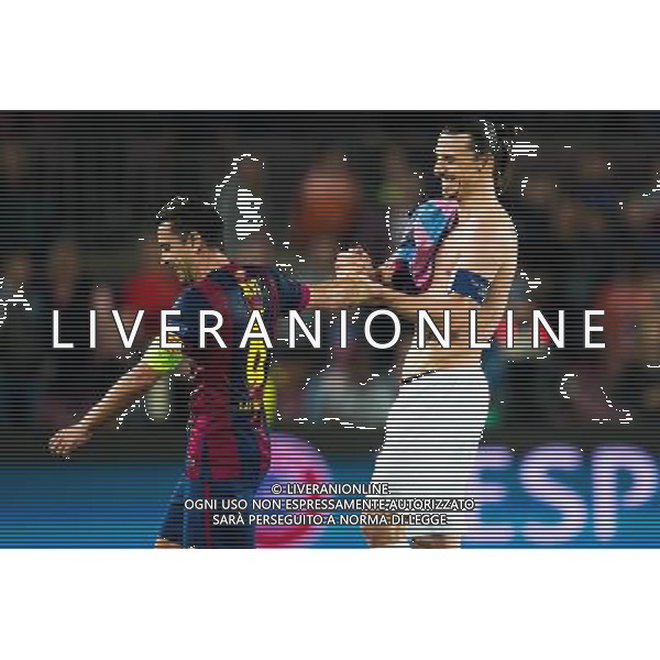 Zlatan Ibrahimovic / Xavi - 21.04.2015 - Barcelone / Paris Saint Germain - 1/4Finale Retour Champions League Photo : Stiller / Bildbyran / Icon Sport AG ALDO LIVERANI SAS ONLY ITALY