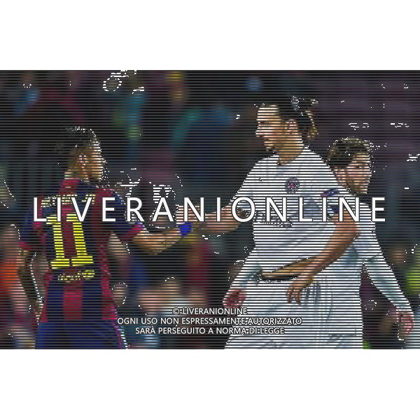 Zlatan Ibrahimovic / Neymar - 21.04.2015 - Barcelone / Paris Saint Germain - 1/4Finale Retour Champions League Photo : Stiller / Bildbyran / Icon Sport AG ALDO LIVERANI SAS ONLY ITALY