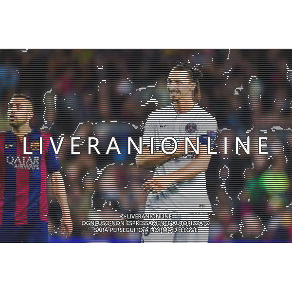Deception Zlatan Ibrahimovic - 21.04.2015 - Barcelone / Paris Saint Germain - 1/4Finale Retour Champions League Photo : Stiller / Bildbyran / Icon Sport AG ALDO LIVERANI SAS ONLY ITALY