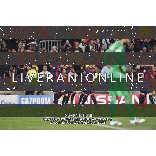 Deception Salvatore SIRIGU / Joie Barcelone - 21.04.2015 - Barcelone / Paris Saint Germain - 1/4Finale Retour Champions League Photo : Dave Winter / Icon Sport AG ALDO LIVERANI SAS ONLY ITALY