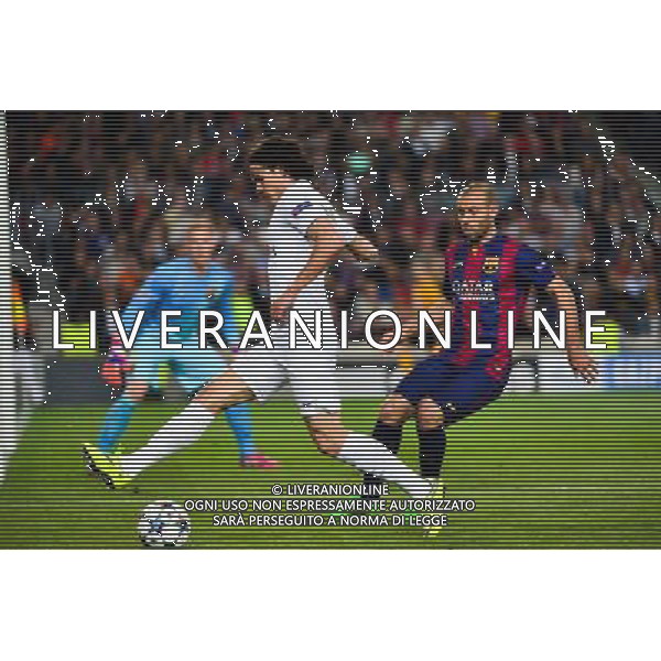 Edinson CAVANI / Javier MASCHERANO - 21.04.2015 - Barcelone / Paris Saint Germain - 1/4Finale Retour Champions League Photo : Dave Winter / Icon Sport AG ALDO LIVERANI SAS ONLY ITALY