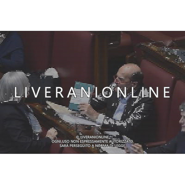 Comunicazione del Premier Matteo Renzi alla Camera e al Senato in vista del Consiglio Europeo Straordinario, Roma 22 aprile 2015 nella foto PierLuigi Bersani e Rosy Bindi ©Corradetti/Agenzia Aldo Liverani sas