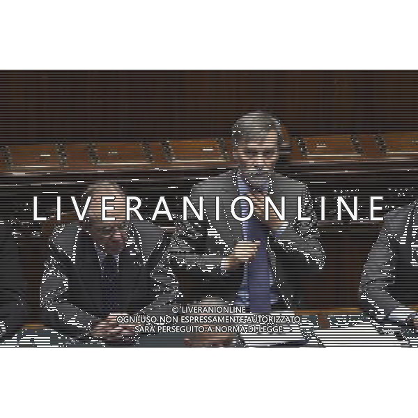 Comunicazione del Premier Matteo Renzi alla Camera e al Senato in vista del Consiglio Europeo Straordinario, Roma 22 aprile 2015 nella foto PierCarlo Padoan e Graziano DelRio ©Corradetti/Agenzia Aldo Liverani sas