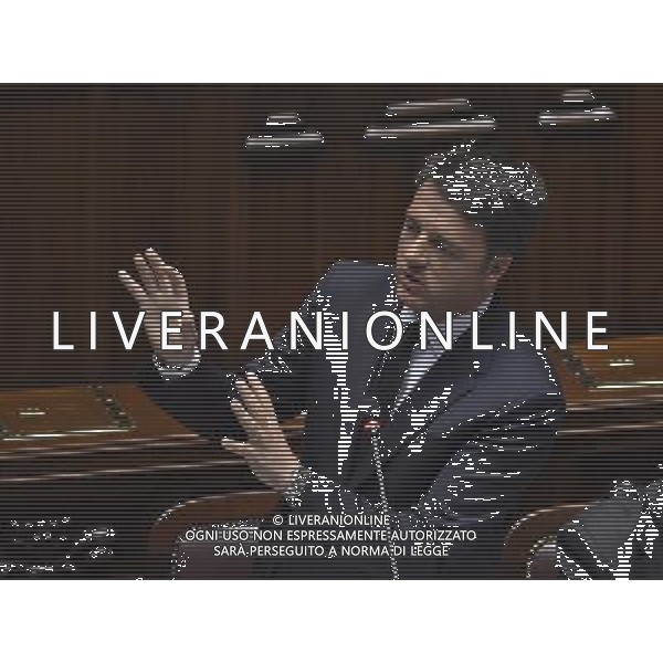Comunicazione del Premier Matteo Renzi alla Camera e al Senato in vista del Consiglio Europeo Straordinario, Roma 22 aprile 2015 nella foto Matteo Renzi ©Corradetti/Agenzia Aldo Liverani sas