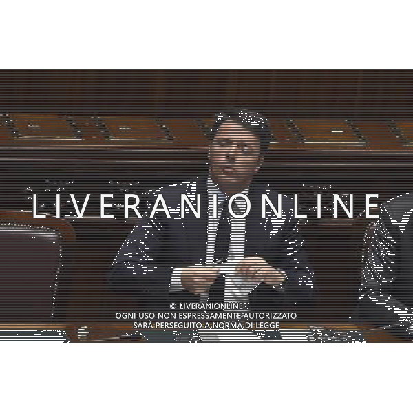 Comunicazione del Premier Matteo Renzi alla Camera e al Senato in vista del Consiglio Europeo Straordinario, Roma 22 aprile 2015 nella foto Matteo Renzi ©Corradetti/Agenzia Aldo Liverani sas