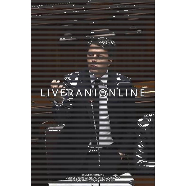 Comunicazione del Premier Matteo Renzi alla Camera e al Senato in vista del Consiglio Europeo Straordinario, Roma 22 aprile 2015 nella foto Matteo Renzi ©Corradetti/Agenzia Aldo Liverani sas