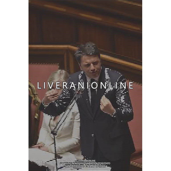 Comunicazione del Premier Matteo Renzi alla Camera e al Senato in vista del Consiglio Europeo Straordinario, Roma 22 aprile 2015 nella foto Matteo Renzi ©Corradetti/Agenzia Aldo Liverani sas