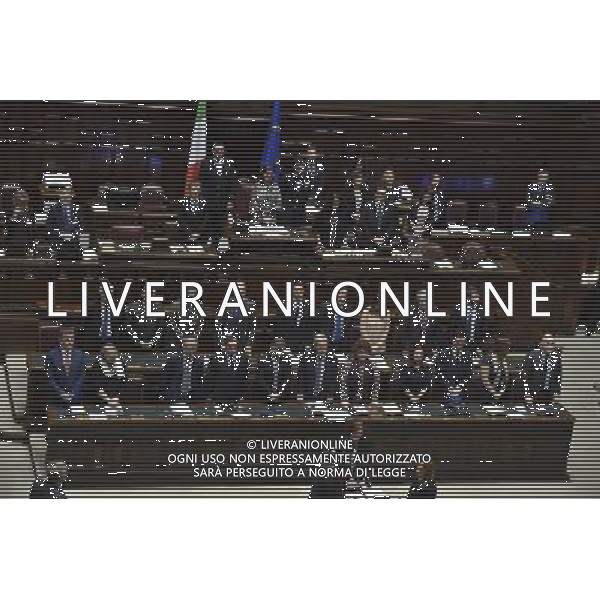 Comunicazione del Premier Matteo Renzi alla Camera e al Senato in vista del Consiglio Europeo Straordinario, Roma 22 aprile 2015 nella foto il minuto di raccoglimento ©Corradetti/Agenzia Aldo Liverani sas