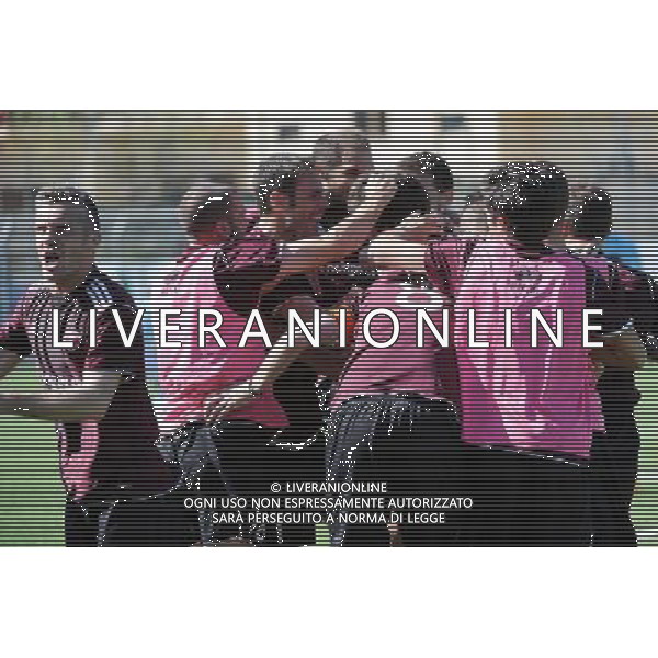 STUDIO SALLY Firenze 22-04-2015 Stadio comunale Buozzi Finale nazionale Coppa Italia categoria Eccellenza Bustese vs Virtus Francavilla nella foto esultanza Bustese dopo l\'1 a 1 di Gibellini foto Roberto Garavaglia - Studio Sally