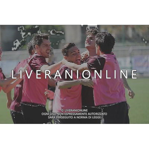 STUDIO SALLY Firenze 22-04-2015 Stadio comunale Buozzi Finale nazionale Coppa Italia categoria Eccellenza Bustese vs Virtus Francavilla nella foto esultanza Bustese dopo l\'1 a 1 di Gibellini foto Roberto Garavaglia - Studio Sally