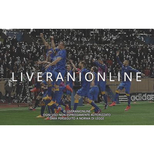 UEFA Champions League 2014/2015 Quarti di Finale Ritorno Monaco (Principato di Monaco) - 22.04.2015 Monaco-Juventus Nella Foto:l\'esultanza dei giocatori della juventus a fine gara /Ph.Vitez-Ag. Aldo Liverani
