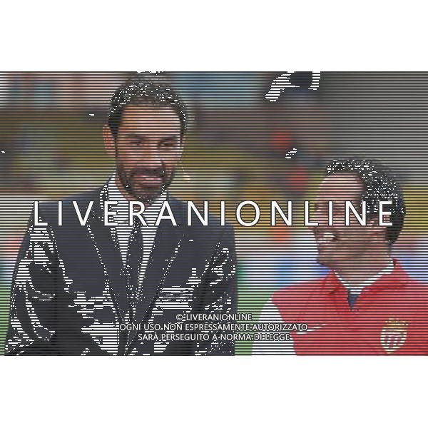 Robert PIRES / Ludovic GIULY - 22.04.2015 - Monaco / Juventus Turin - 1/4Finale retour Champions League Photo : Serge Haouzi / Icon Sport AG ALDO LIVERANI SAS ONLY ITALY