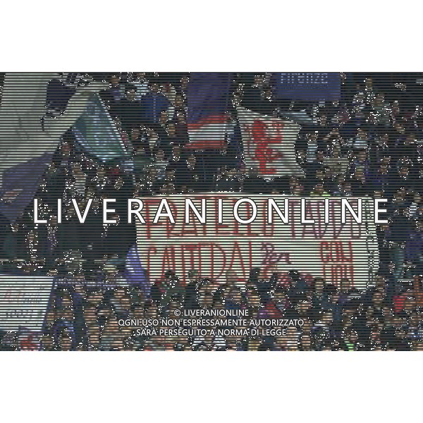 UEFA Europa League 2014/2015 Quarti di Finale Ritorno Firenze - 23.04.2015 Fiorentina-Dinamo Kiev Nella Foto:striscione dei tifosi della fiorentina per il cameramen scomparso /Ph.Vitez-Ag. Aldo Liverani