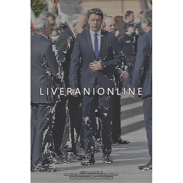 Cerimonia al Vittoriano per le celebrazioni dei 70 anni della Liberazione con la deposizione della corona d\'alloro all\'Altare della Patria a Roma 25 Aprile 2015 nella foto Matteo Renzi ©Corradetti/Agenzia Aldo Liverani Sas
