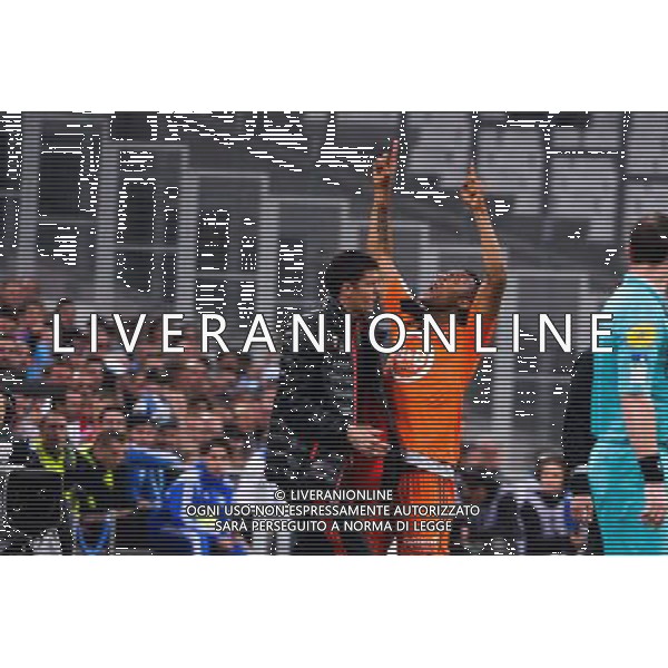 Joie Benjamin GENTON / Jordan AYEW - 24.04.2015 - Marseille / Lorient - 34eme journee de Ligue 1 Photo : Gaston Petrelli / Icon Sport /Agenzia Aldo Liverani Sas - ITALY ONLY - EDITORIAL USE ONLY