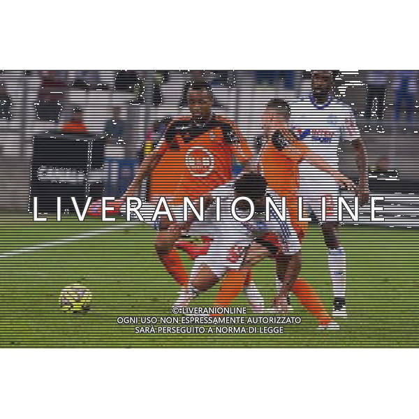 Jordan AYEW / Mario LEMINA - 24.04.2015 - Marseille / Lorient - 34eme journee de Ligue 1 Photo : Gaston Petrelli / Icon Sport /Agenzia Aldo Liverani Sas - ITALY ONLY - EDITORIAL USE ONLY