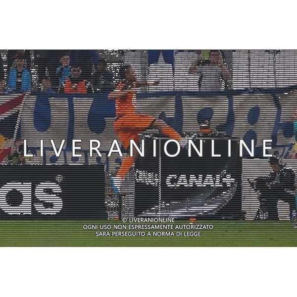 Joie Jordan AYEW - 24.04.2015 - Marseille / Lorient - 34eme journee de Ligue 1 Photo : Gaston Petrelli / Icon Sport /Agenzia Aldo Liverani Sas - ITALY ONLY - EDITORIAL USE ONLY