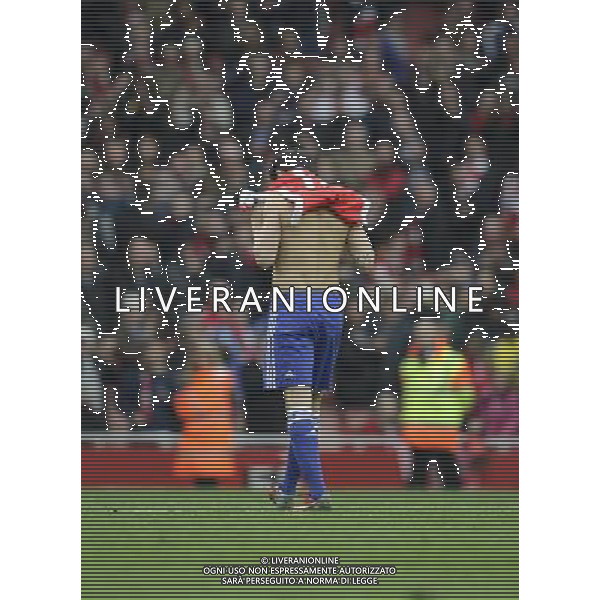 Chelsea\'s Cesc Fabregas at the end of the game with Mesut Ozil\'s shirt Photographer Ashley Western/CameraSport Football - Barclays Premiership - Arsenal v Chelsea - Sunday 26th April 2015 - Emirates Stadium - London © CameraSport - 43 Linden Ave. Countesthorpe. Leicester. England. LE8 5PG - Tel: +44 (0) 116 277 4147 - admin@camerasport.com - www.camerasport.com /Agenzia Aldo Liverani Sas - ITALY ONLY - EDITORIAL USE ONLY