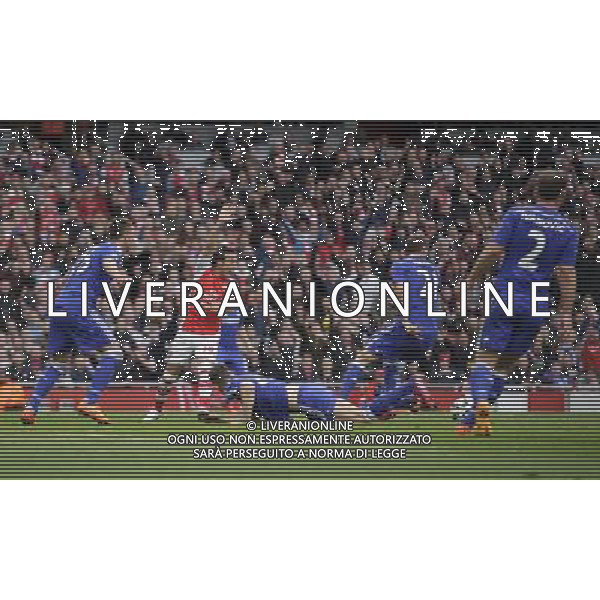 Arsenal\'s Santi Cazorla appeals for handball against Chelsea\'s Gary Cahill Photographer Ashley Western/CameraSport Football - Barclays Premiership - Arsenal v Chelsea - Sunday 26th April 2015 - Emirates Stadium - London © CameraSport - 43 Linden Ave. Countesthorpe. Leicester. England. LE8 5PG - Tel: +44 (0) 116 277 4147 - admin@camerasport.com - www.camerasport.com /Agenzia Aldo Liverani Sas - ITALY ONLY - EDITORIAL USE ONLY