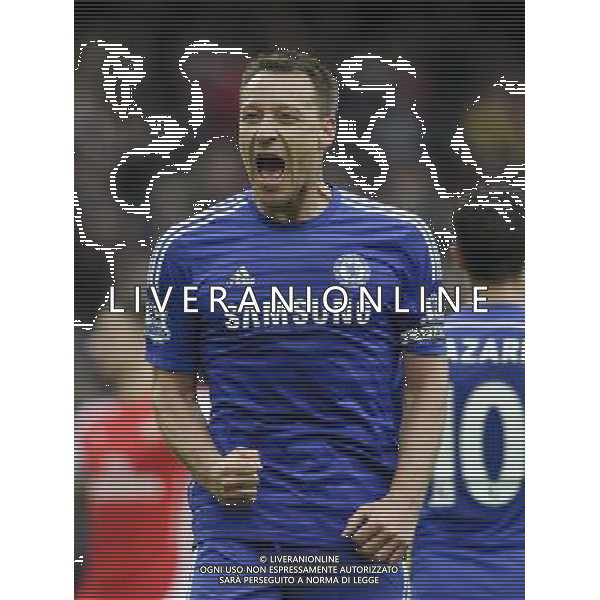 Chelsea\'s John Terry celebrates at the final whistle Photographer Ashley Western/CameraSport Football - Barclays Premiership - Arsenal v Chelsea - Sunday 26th April 2015 - Emirates Stadium - London © CameraSport - 43 Linden Ave. Countesthorpe. Leicester. England. LE8 5PG - Tel: +44 (0) 116 277 4147 - admin@camerasport.com - www.camerasport.com /Agenzia Aldo Liverani Sas - ITALY ONLY - EDITORIAL USE ONLY