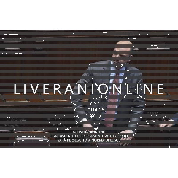 Esame e Votazione alla Camera delle questioni pregiudiziali riferite al disegno di legge elettorale - Roma 28 aprile 2015 nella foto Angelino Alfano ©Corradetti/Agenzia Aldo Liverani Sas