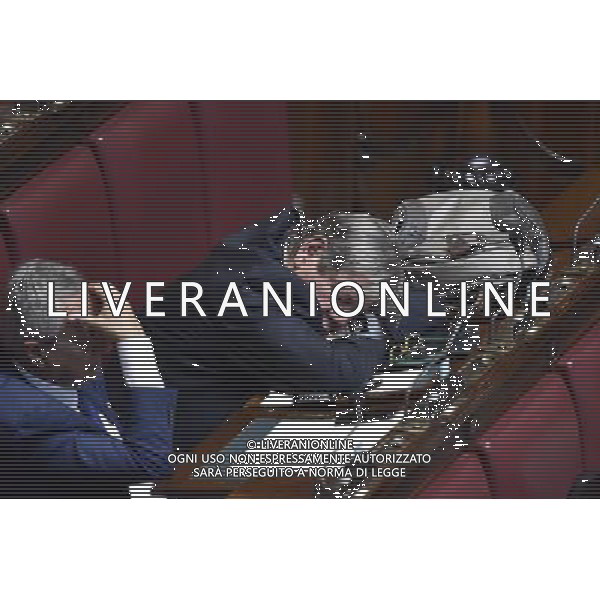 Esame e Votazione alla Camera delle questioni pregiudiziali riferite al disegno di legge elettorale - Roma 28 aprile 2015 nella foto Bianconi Maurizio mentre dorme ©Corradetti/Agenzia Aldo Liverani Sas