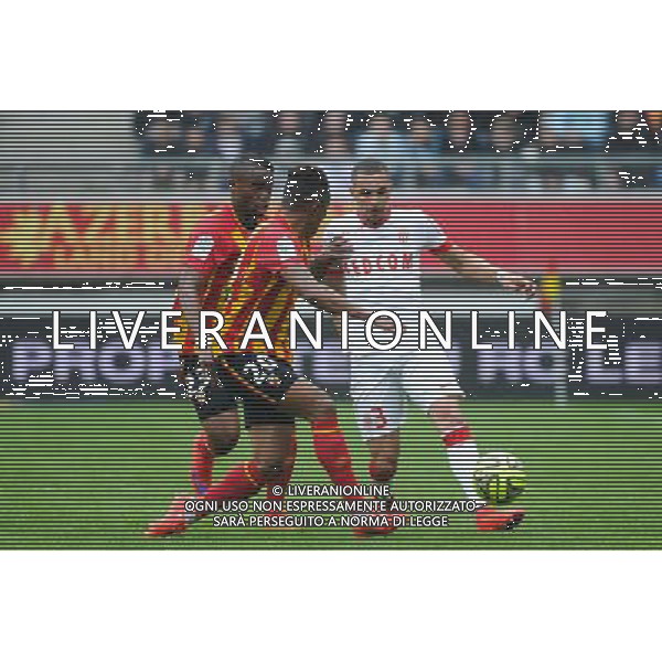 Wylan CYPRIEN / Layvin KURZAWA - 26.04.2015 - Lens / Monaco - 34eme journee de Ligue 1 Photo : Nolwenn Le Gouic / Icon Sport /Agenzia Aldo Liverani sas - ITALY ONLY - EDITORIAL USE ONLY