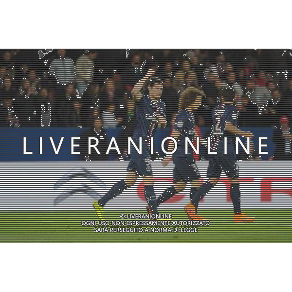 Joie Edinson CAVANI - 28.04.2015 - Paris Saint Germain / Metz - Match en retard - 32eme journee Ligue 1 Photo : Nolwenn Le Gouic / Icon Sport /Agenzia Aldo Liverani sas - ITALY ONLY - EDITORIAL USE ONLY