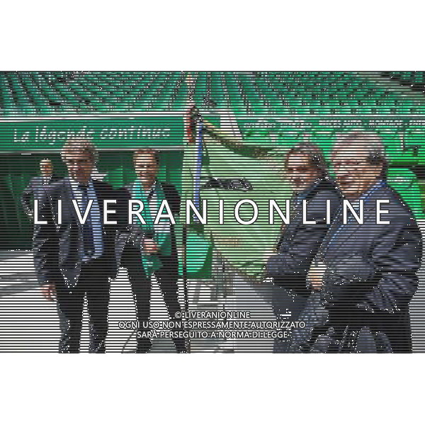 Dominique ROCHETEAU / Roland ROMEYER / Laurent NICOLLIN / Michel MEZY - 26.04.2015 - Saint Etienne / Montpellier - 34eme journee de Ligue 1 Photo : Jean Paul Thomas / Icon Sport /Agenzia Aldo Liverani sas - ITALY ONLY - EDITORIAL USE ONLY