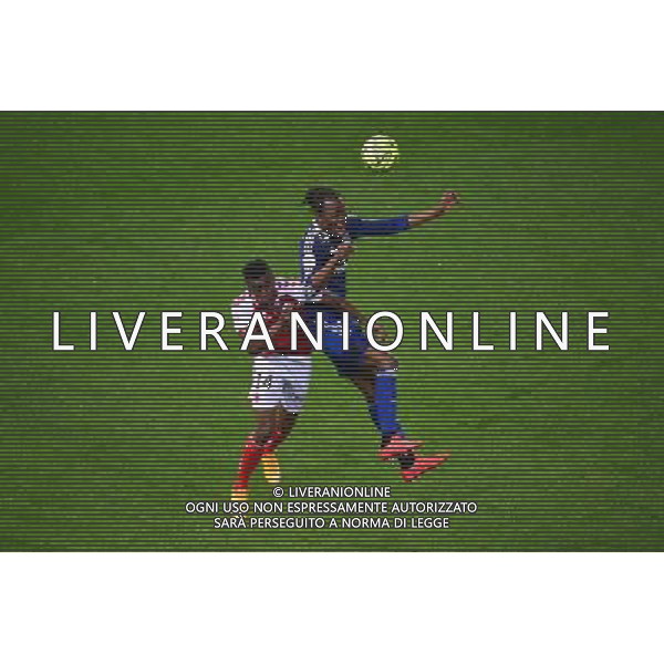Bakary KONE / Benjamin MOUKANDJO - 26.04.2015 - Reims / Lyon - 34eme journee de Ligue 1 Photo : David Winter / Icon Sport /Agenzia Aldo Liverani sas - ITALY ONLY - EDITORIAL USE ONLY